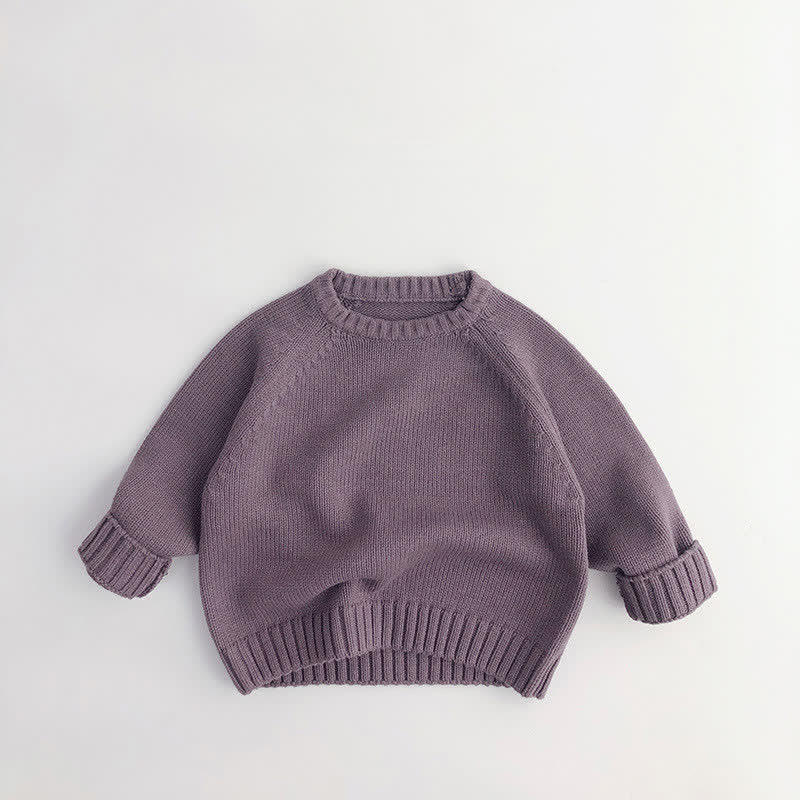 Kleinkind Einfarbig Lockerer Pullover - Purple - 8Y - image 22