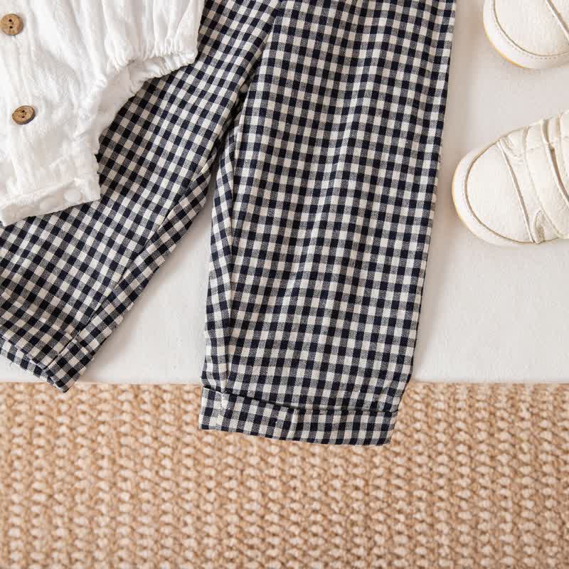 Baby Jungen Gentleman Plaid Bodysuit Overalls 2-teiliges Set - image 11