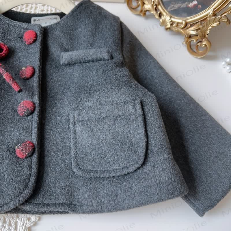 Kleinkind Kleid mit Schleife und Plaid für Kleinkindmädchen & graue Oberbekleidung - image 13