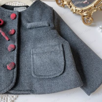 Kleinkind Kleid mit Schleife und Plaid für Kleinkindmädchen & graue Oberbekleidung - image 13