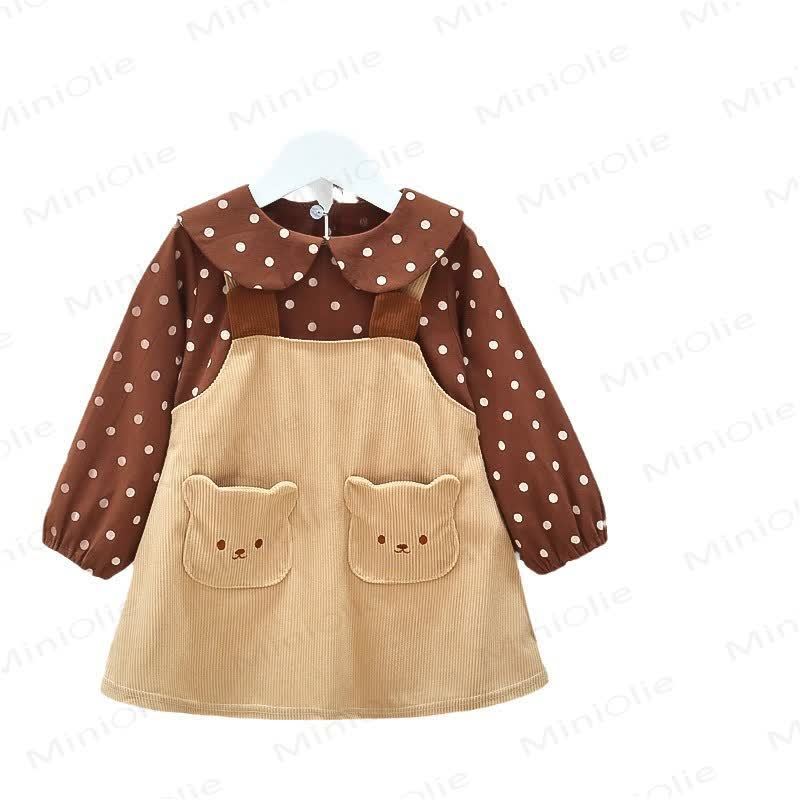 Baby Kleinkind Punkt Bär Fake 2pcs Kleid - image 18