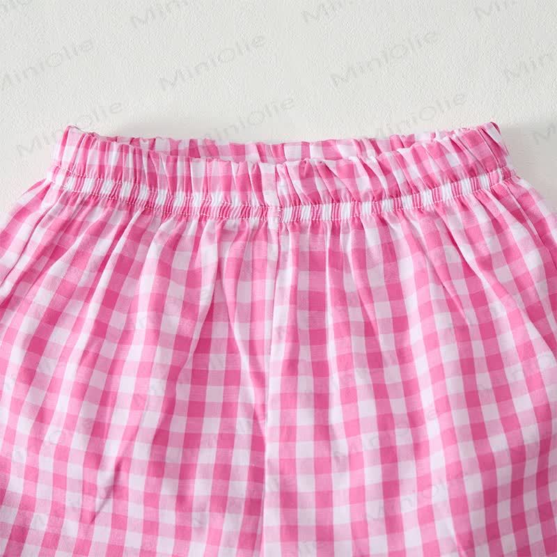 BIG SISTER Baby Mädchen T-Stück und Rosa Plaid Shorts 2-teiliges Set - image 3