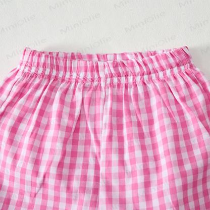 BIG SISTER Baby Mädchen T-Stück und Rosa Plaid Shorts 2-teiliges Set - image 3