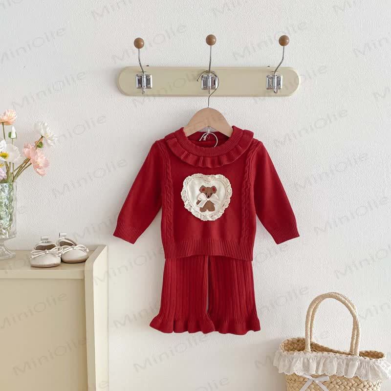 2-teiliges Schleife - Set mit Herz für Baby - Rot - 18-24M - image 8