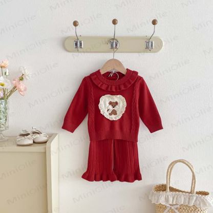 2-teiliges Schleife - Set mit Herz für Baby - Rot - 18-24M - image 8