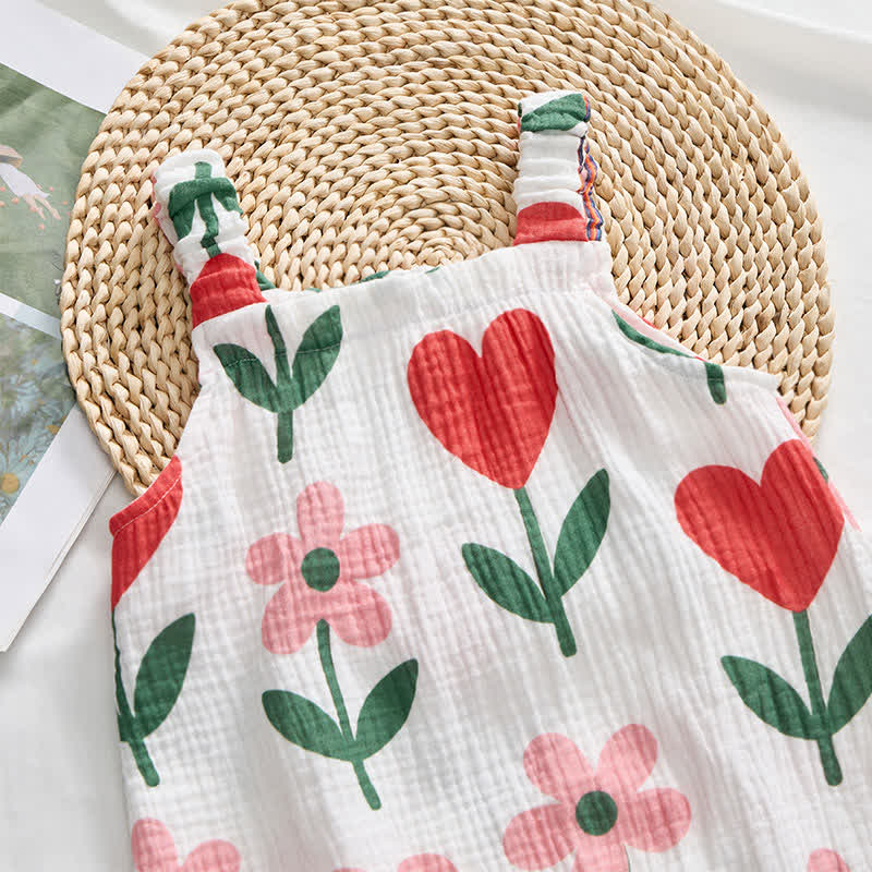 Weißer Baby Strampler mit Blume und Herz und passender Hut - image 7