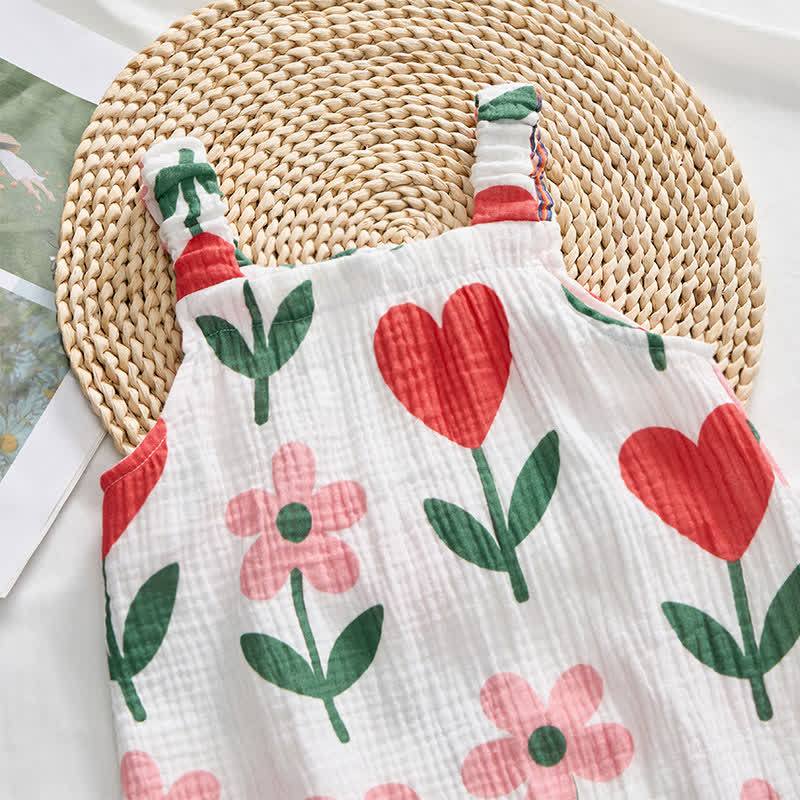 Weißer Baby Strampler mit Blume und Herz und passender Hut - image 7
