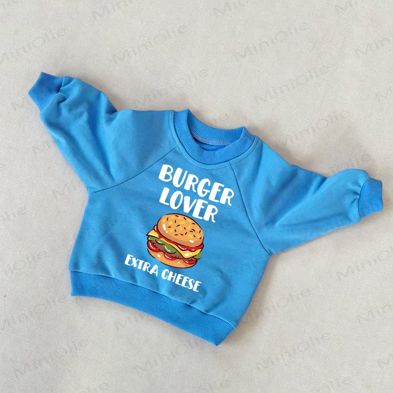 BURGER LOVER EXTRA CHEESE Baby Kleinkind Blau Sweatshirt - Blau - 3-5J - image 1