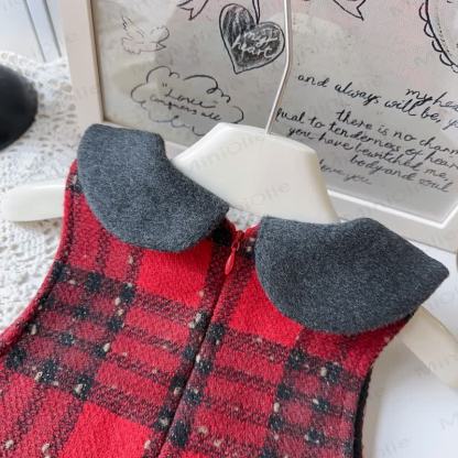 Kleinkind Kleid mit Schleife und Plaid für Kleinkindmädchen & graue Oberbekleidung - image 20