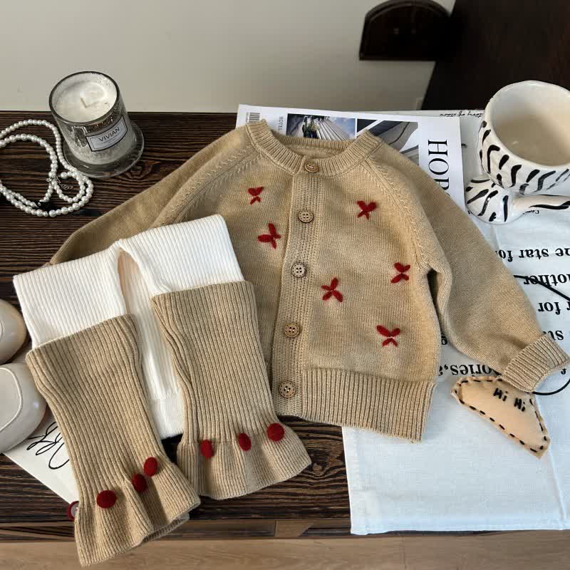 Kleinkind Kind Pullover mit Gestrickt in Schleife / Gamaschen - image 2