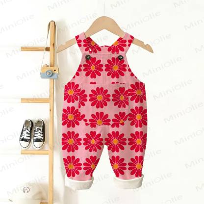 Baby Kleinkind Overalls in Rosa mit Blume - Rosa - 3-5J - image 1
