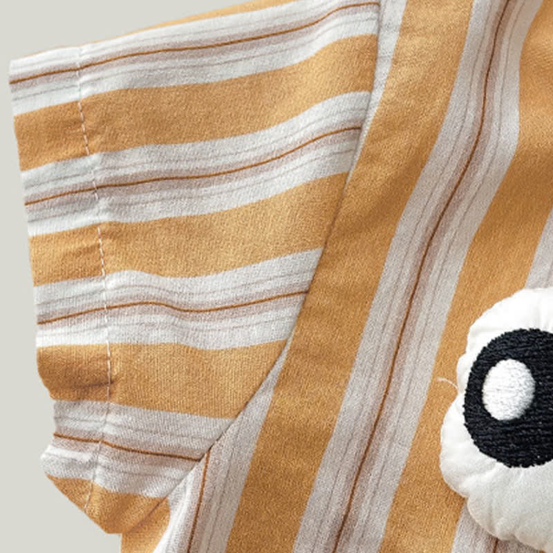 Baby Strampler mit braunen Streifen und Cartoon-Augen - image 5