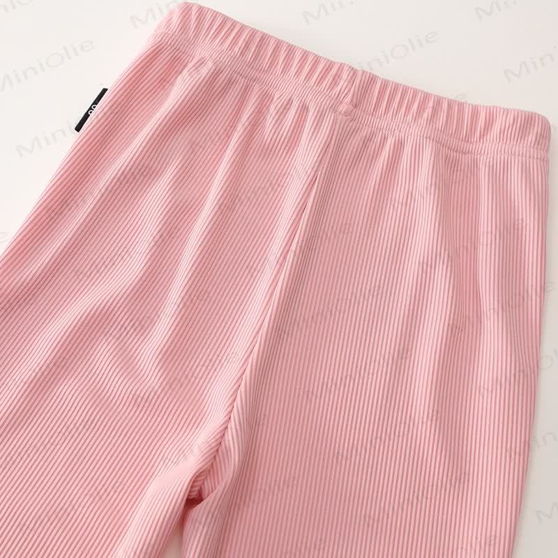 Zweiteiliges Set aus Stricken Kurzarm- Spitze und ausgestellter Hose für Kleinkind - image 7