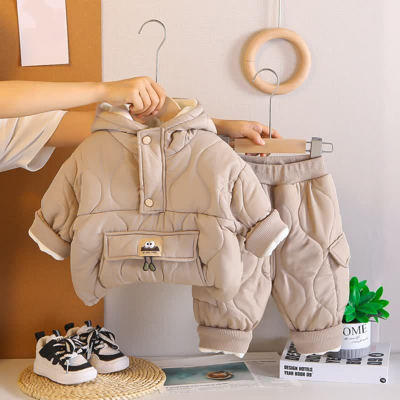 2-teiliges Set aus Kapuzen Vlies und Hose für Kleinkind und Baby - Beige - 5J - image 4