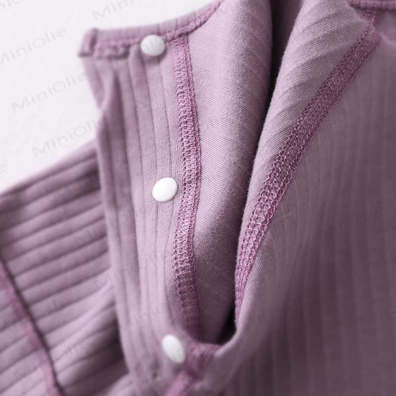 Baby Einfarbig Pyjama aus Gerippt Material, Strampler - image 3