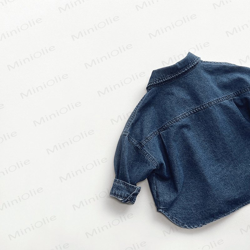 Einfarbig Denim mit Revers für Kleinkind - image 9