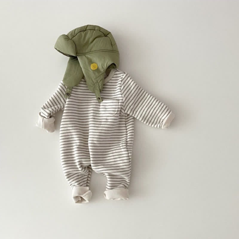 Gestreifter Baby Strampler mit Rundhalsausschnitt - image 6