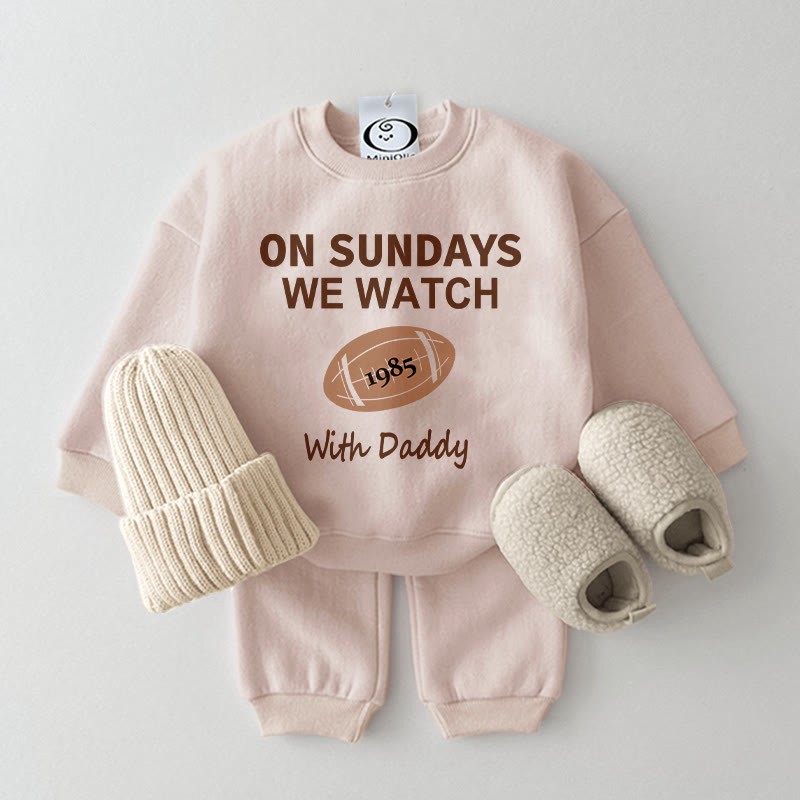 ON SUNDAYS WE WATCH RUGBY 2-teiliges Baby-Set - Aprikose - 2-3J - image 1