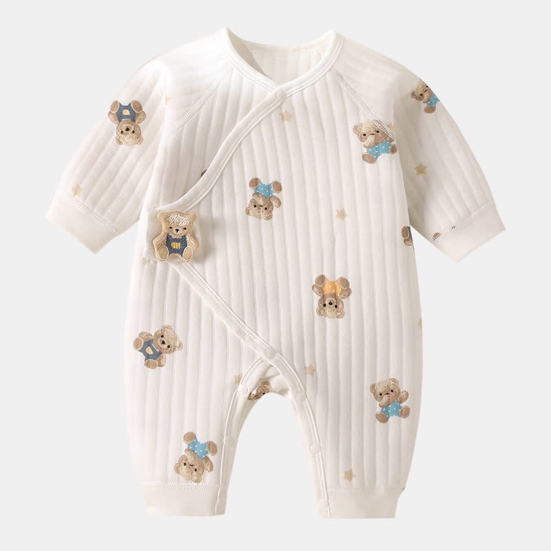 Baby Star Bear Kimono Romper - Weiß - 3-6M - image 1