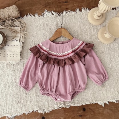 Baby Pink Wavy Grain Lovely Bodysuit MiniOlie DE