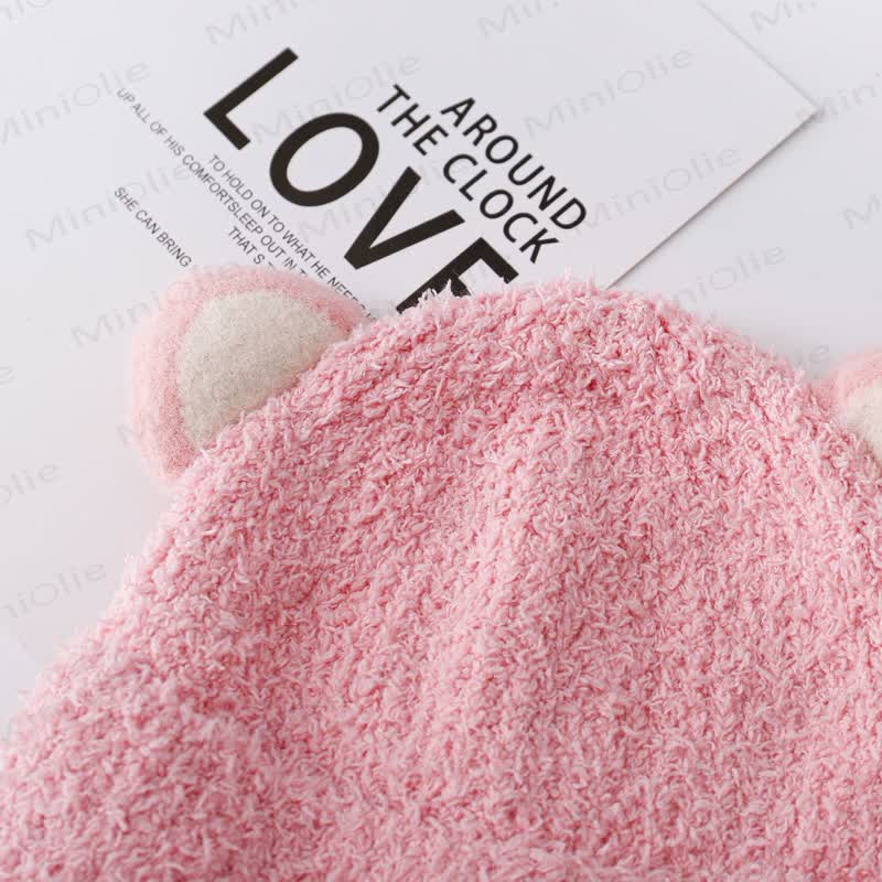 Baby Plush Bear Ears Knit Cap - image 7
