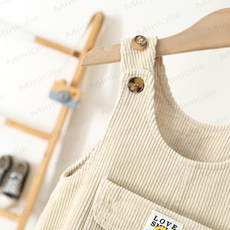 LOVE SMILE Kleinkind Cord-Taschen Latzhosen - image 4