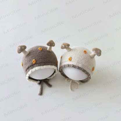 Baby Pilz Erdbeere Lieblicher Gestrickter Häubchen - image 3