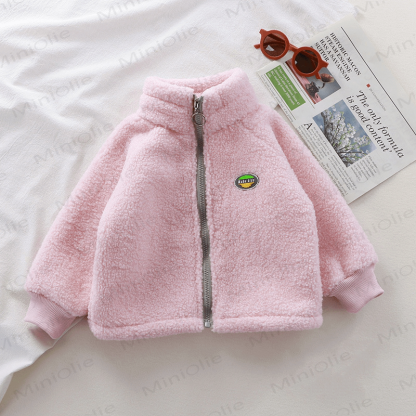 Baby Stehkragen Plüschjacke - Rosa - 12Y - image 9