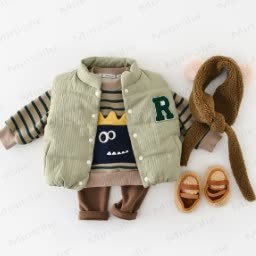 Gepolsterte Weste aus Baumwolle mit Buchstaben „R“ für Baby und Kleinkind - image 29 - image 30