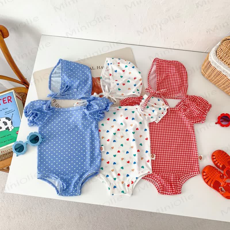 Einteiliger Badeanzug mit Hut für Baby Mädchen - image 2