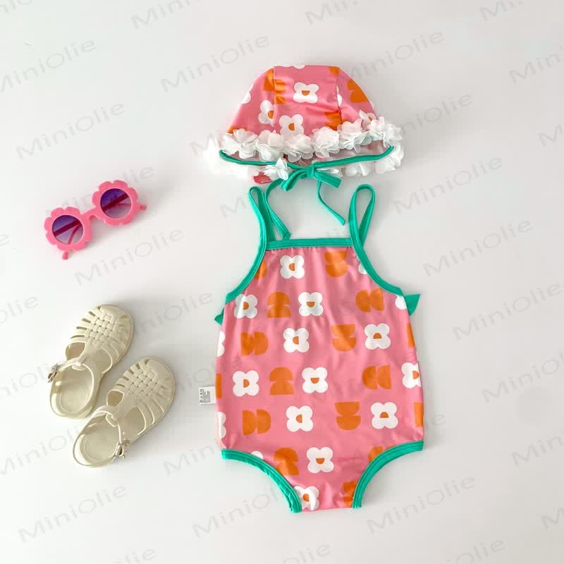 Einteiliger/zweiteiliger Badeanzug mit Hut für Baby Mädchen - Rosa - 2-3J - image 21