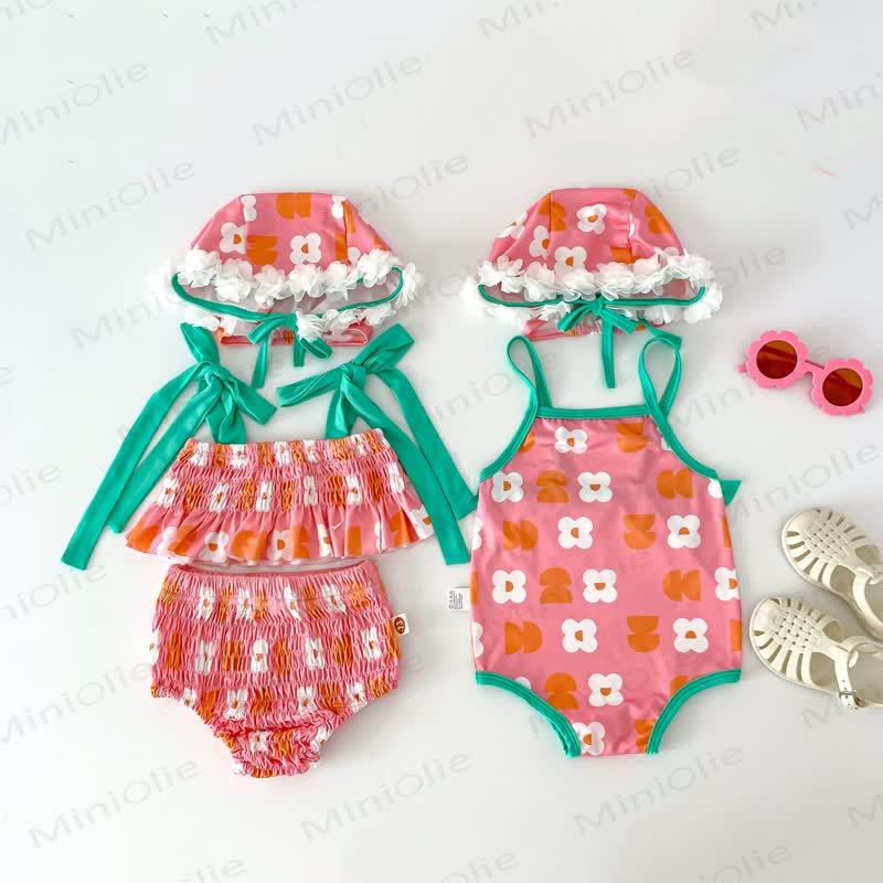 Einteiliger/zweiteiliger Badeanzug mit Hut für Baby Mädchen - image 20
