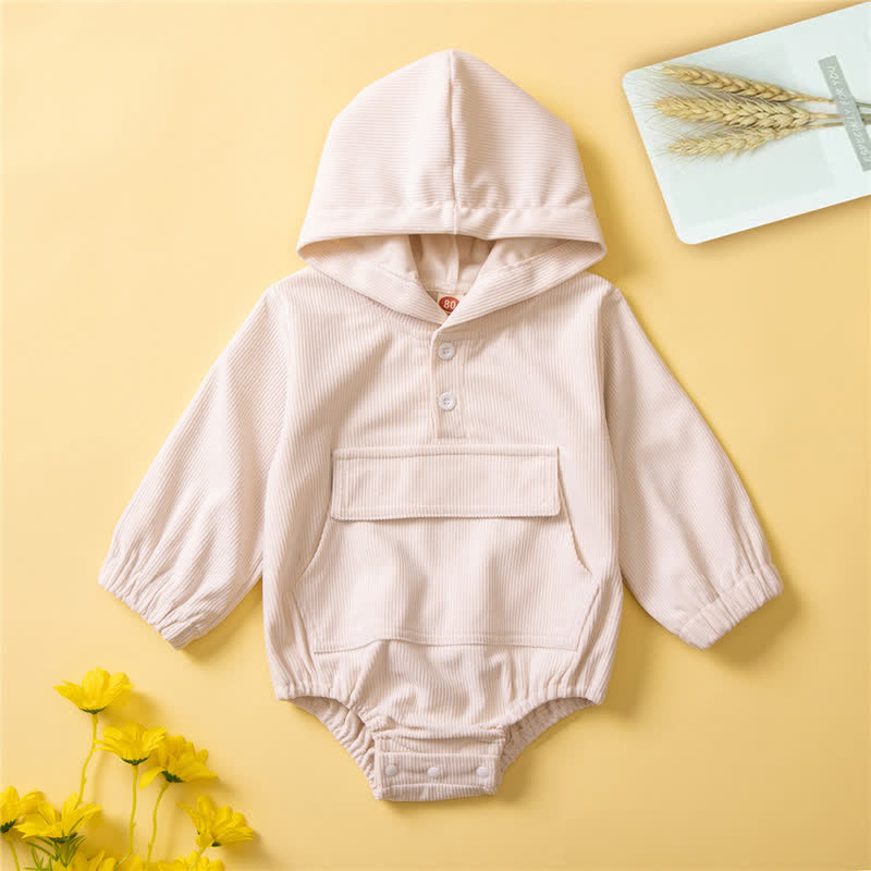 Baby Bodysuit aus Cord mit Kapuze