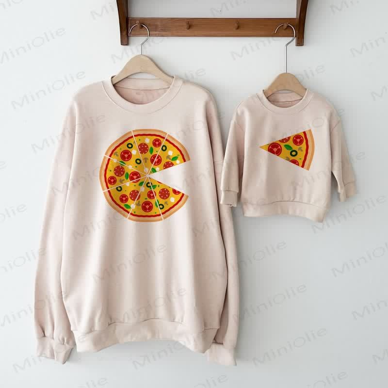 Baby Pizza Familien Sweatshirt  - Beige - Sweatshirt für Erwachsene: XL - image 1