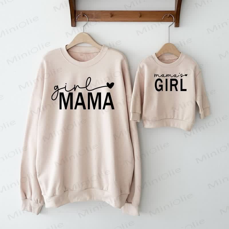 GIRL MAMA/MAMA'S GIRL Mommy und ich Sweatshirt - Beige - Mom Sweatshirt: XL - image 1