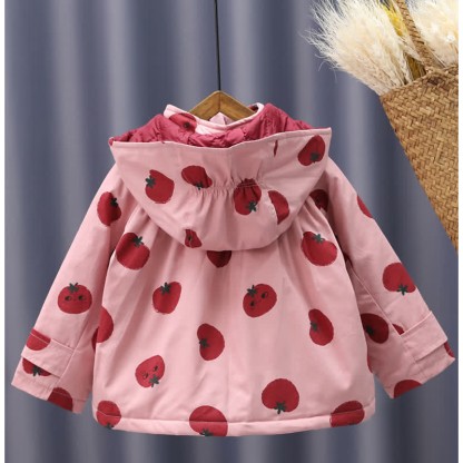 Trenchcoat mit Kapuze für Kind , Tomatenmuster - image 3