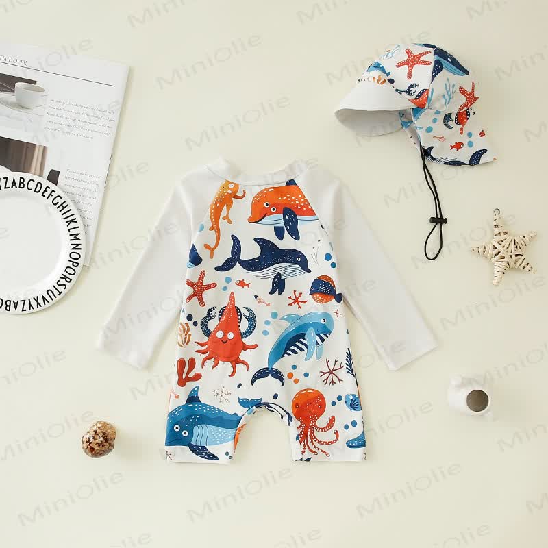 Badeanzug mit Dinosaurier - Hut für Baby und Kleinkind (Jungen) - Weiß - 8Y - image 8