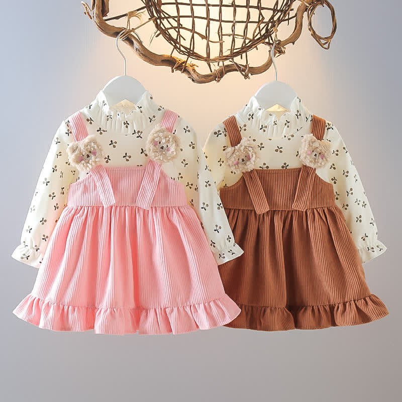 Süß Kleid mit Bär für Baby und Kleinkind  - image 1