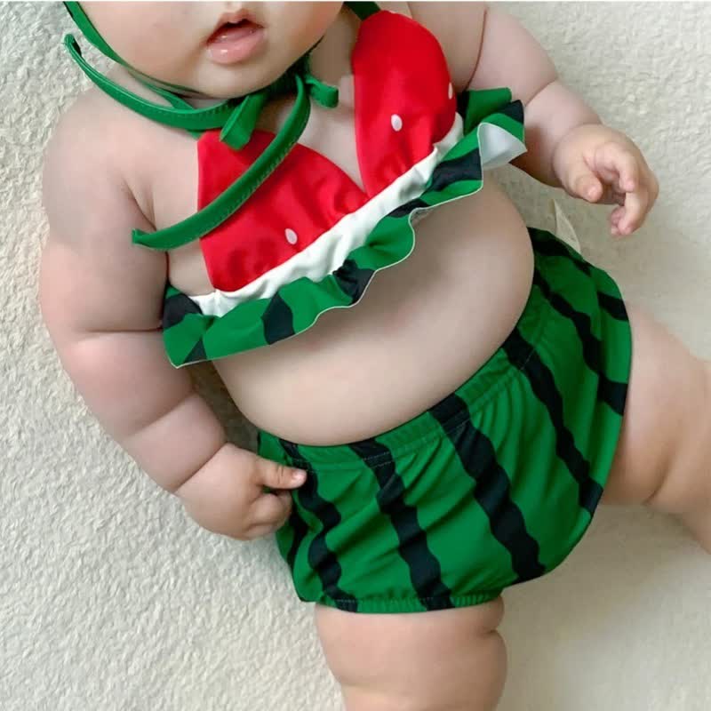 Baby Mädchen Wassermelone 2-teiliger Badeanzug mit Hut - image 8