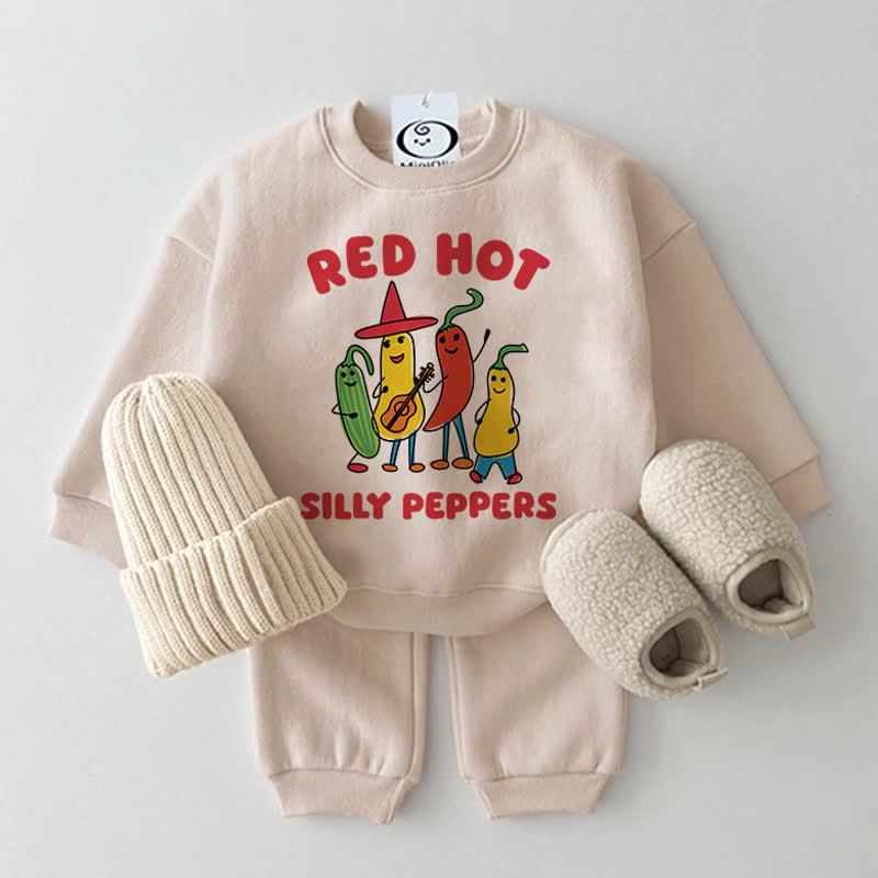 RED HOT SILLY PEPPERS Baby 2-teiliges Beige Set - Beige - 2-3J - image 1