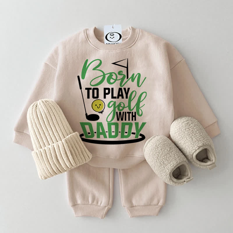 BORN TO PLAY GOLF WITH DADDY Baby Set - Beige - 2-3J - image 1