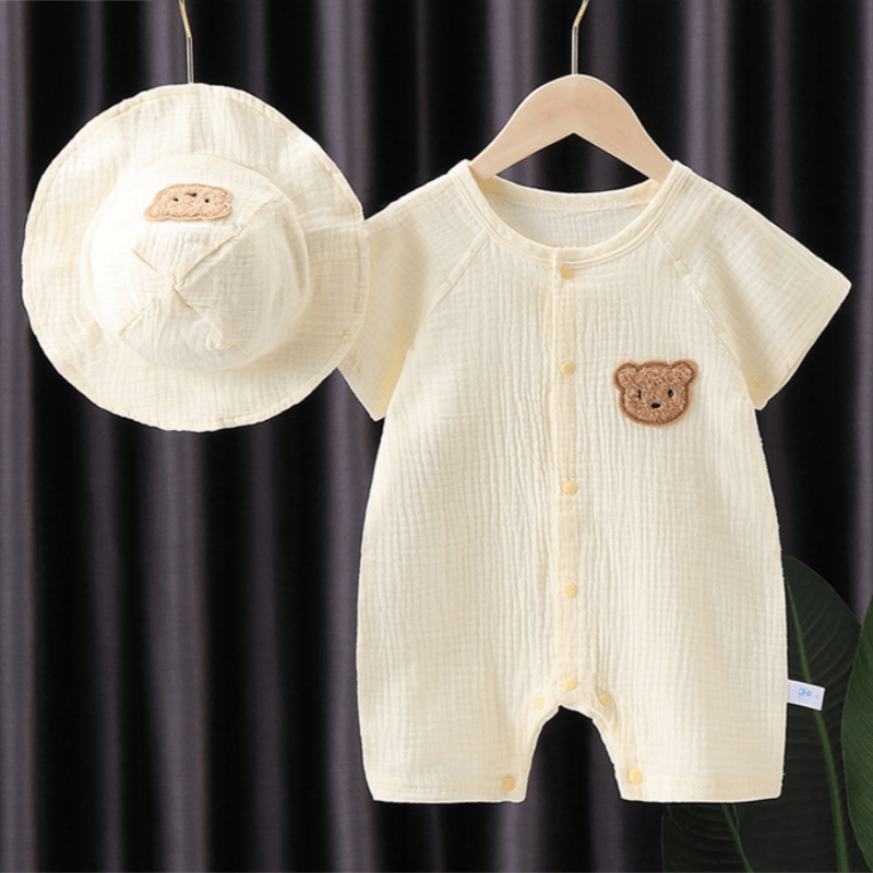 Baby Bär Gaze Strampler mit Hut - Beige - 18-24M - image 2