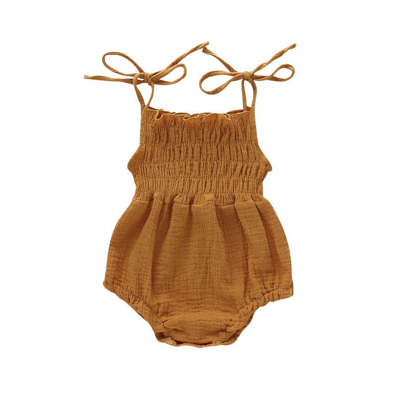 Einfarbig Baby Bodysuit mit Strapsen - Braun - 12-18M - image 1
