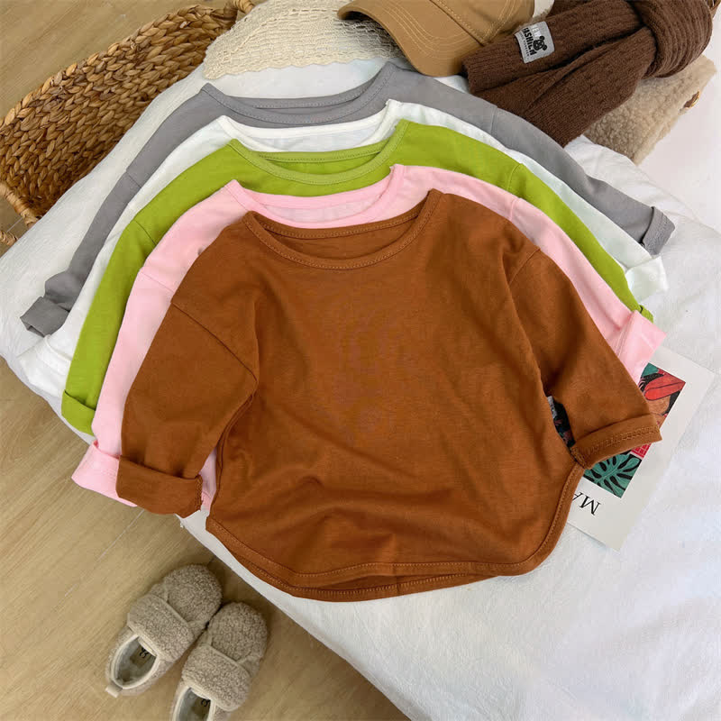 Lockeres , Einfarbig Basisschicht-T-Shirt für Kleinkind - image 1