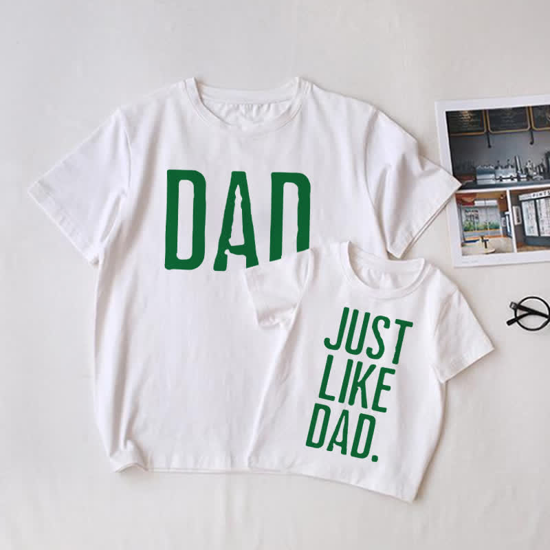 DAD/JUST LIKE DAD Weißes Familien Passende -T-Shirt - Weiß - T-Shirt für Erwachsene: XL - image 1