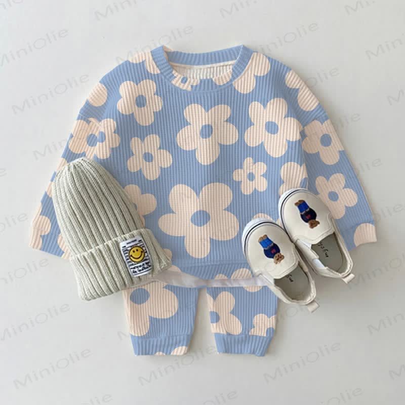 2-teiliges Set mit Waffel und Blau für Baby und Kleinkind - Blau - 3-5J - image 1