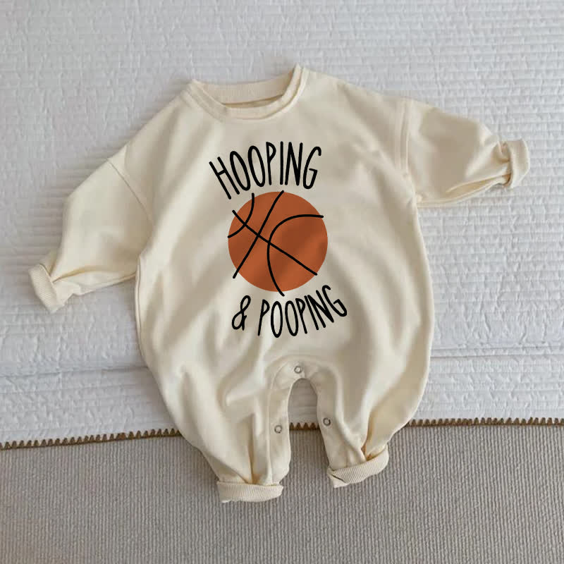 HOOPING & POOPING Baby -Basketball- Strampler - Beige - 2-3J - image 1