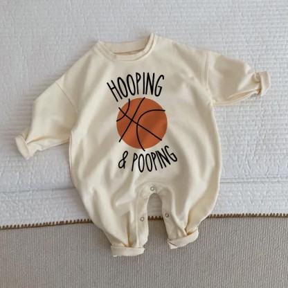HOOPING & POOPING Baby -Basketball- Strampler - Beige - 2-3J - image 1