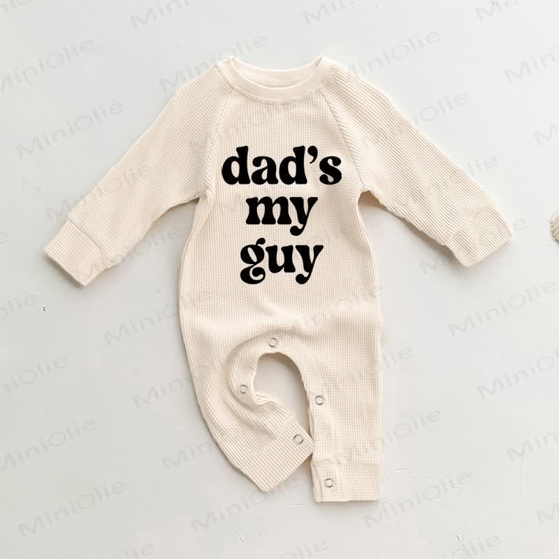 DAD'S MY GUY Baby Waffel-Beige Strampler - Beige - 18-24M - image 1