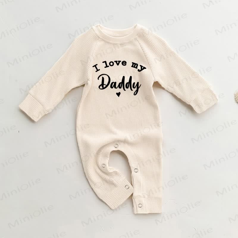 I LOVE MY DADDY Baby Waffel-Beige Strampler - Beige - 18-24M - image 1